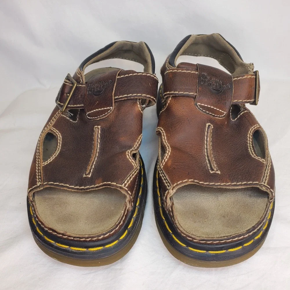 Vintage 90's Dr. Martens AirWair 8A60 Chunky Fisherman Sandals Mens 12 Brown